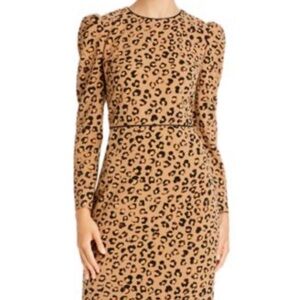 Donna Karen Leopard Print Long Sleeve Dress size 4